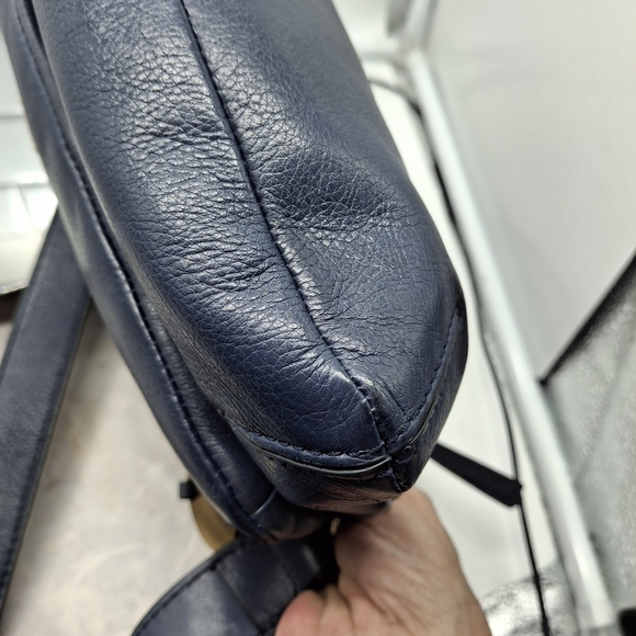 Margot New York Blue Leather Shoulder Bag 9.5x12 - Picture 10 of 15